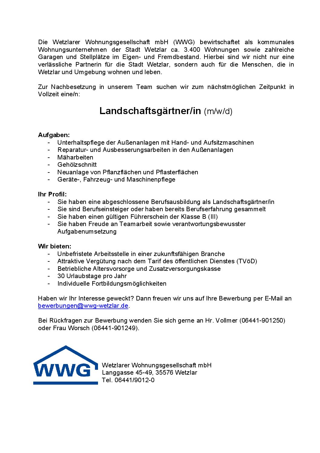 Landschaftsgärtner/in (m/w/d) gesucht!